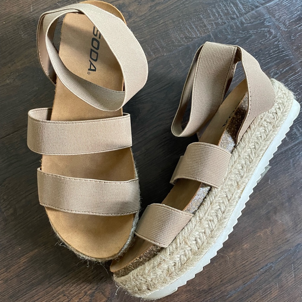 Tan Platform Sandals